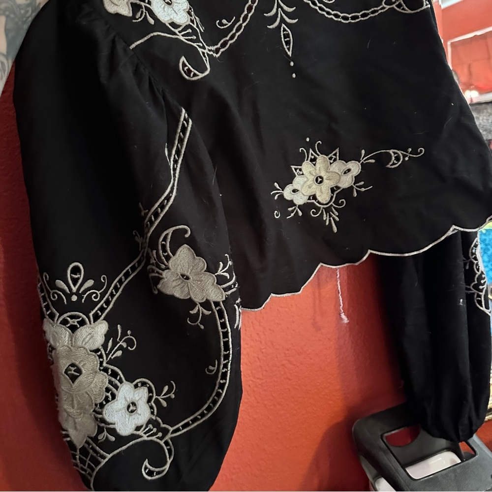 Free People Valencia Bed Jacket Embroidered Rare! S - Picture 6 of 8